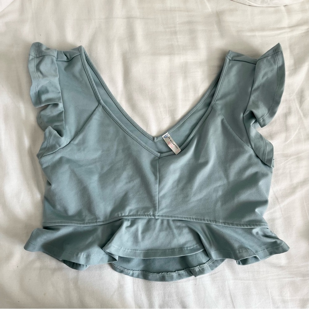 Free People fp movement Cropped Ruffle Sleeve Athletic Top